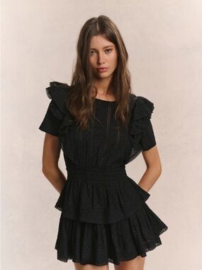 LoveShackFancy Natasha Mini Dress in Black 🖤